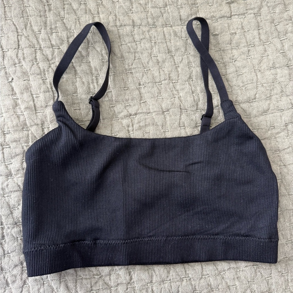Black Ribbed Aerie Women's Bralette